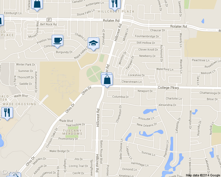 map of restaurants, bars, coffee shops, grocery stores, and more near 10708 Jackson Lane in Frisco