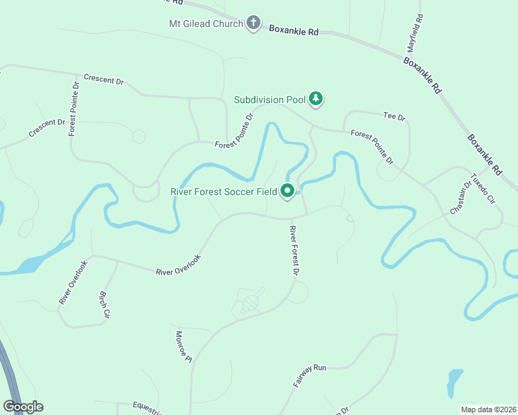 map of restaurants, bars, coffee shops, grocery stores, and more near 400 River Overlook in Forsyth