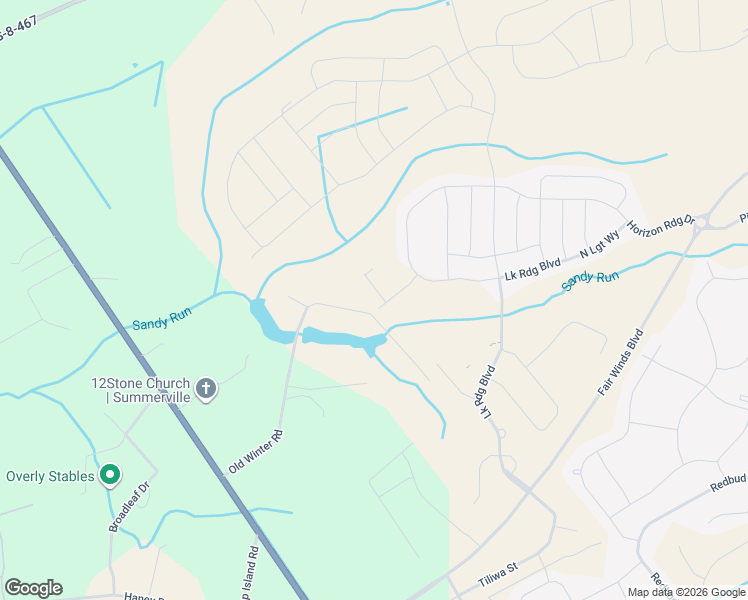 map of restaurants, bars, coffee shops, grocery stores, and more near 169 Old Winter Road in Summerville