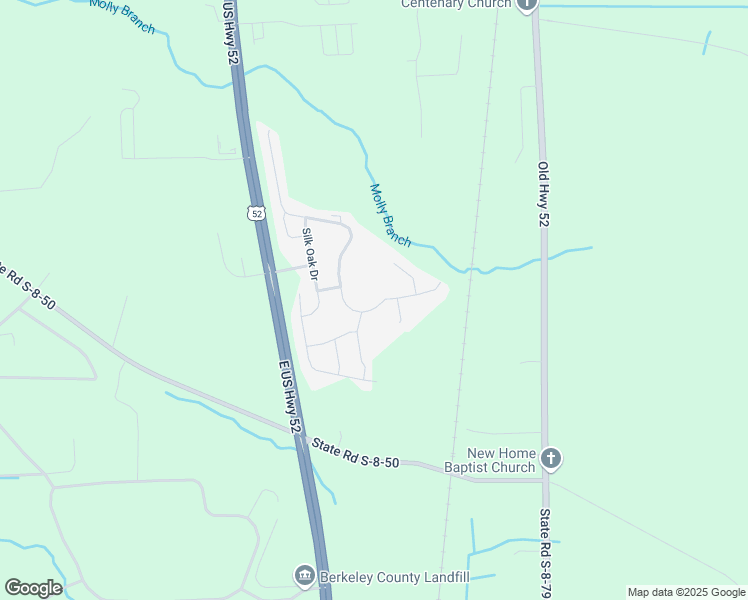 map of restaurants, bars, coffee shops, grocery stores, and more near 609 English Oak Circle in Moncks Corner