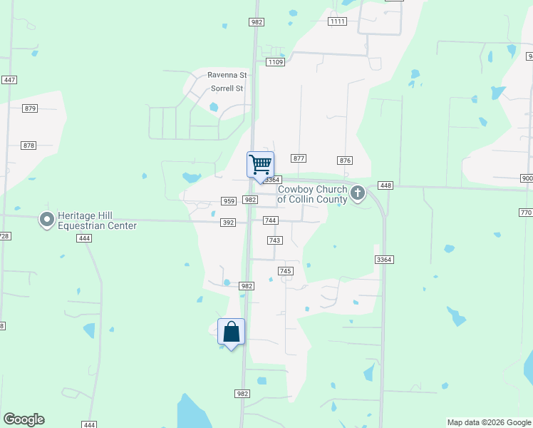 map of restaurants, bars, coffee shops, grocery stores, and more near 9776 County Road 744 in Princeton