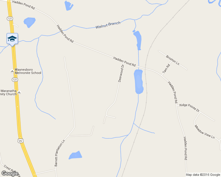 map of restaurants, bars, coffee shops, grocery stores, and more near 234 Deerwood Drive in Waynesboro
