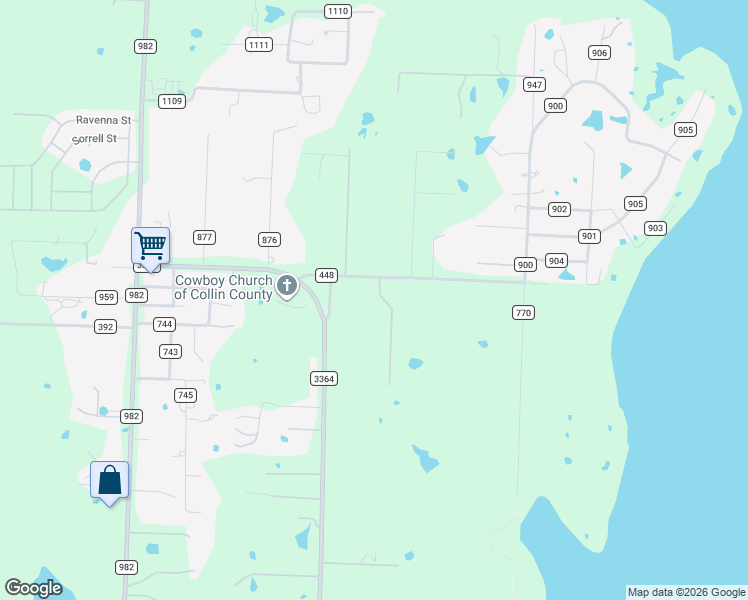 map of restaurants, bars, coffee shops, grocery stores, and more near 10111 County Road 448 in Princeton