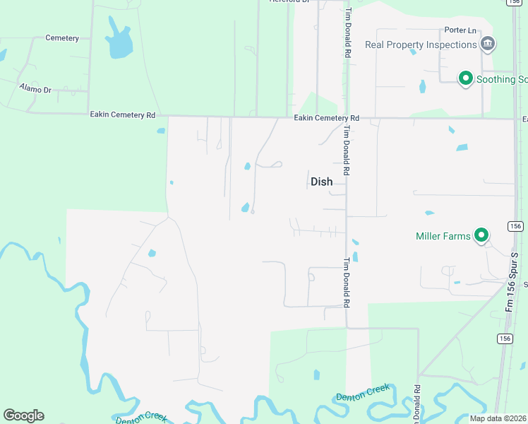 map of restaurants, bars, coffee shops, grocery stores, and more near 9955 Eakin Cemetery Road in Justin