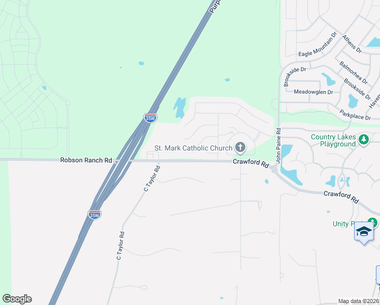 map of restaurants, bars, coffee shops, grocery stores, and more near 6708 Woodmere Court in Argyle