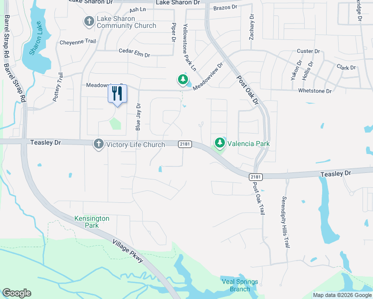 map of restaurants, bars, coffee shops, grocery stores, and more near 3350 Forest Glen Drive in Corinth