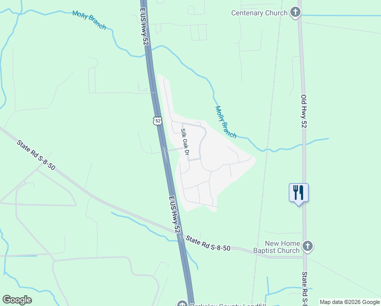 map of restaurants, bars, coffee shops, grocery stores, and more near 586 English Oak Circle in Moncks Corner