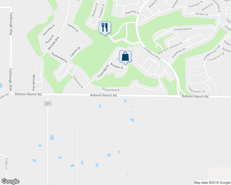map of restaurants, bars, coffee shops, grocery stores, and more near 11217 Southerland Drive in Denton