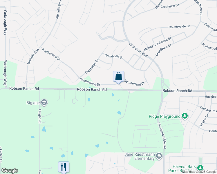 map of restaurants, bars, coffee shops, grocery stores, and more near 11201 Southerland Drive in Denton