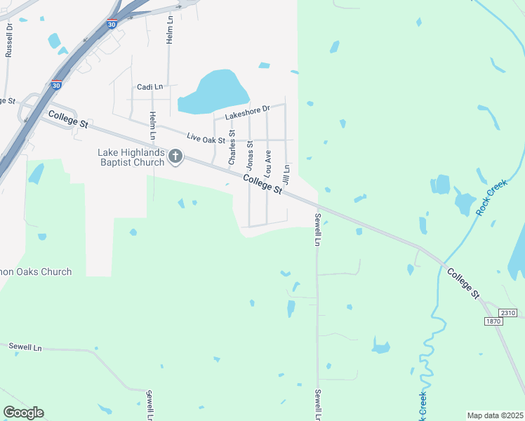 map of restaurants, bars, coffee shops, grocery stores, and more near 116 Kimberly Street in Sulphur Springs