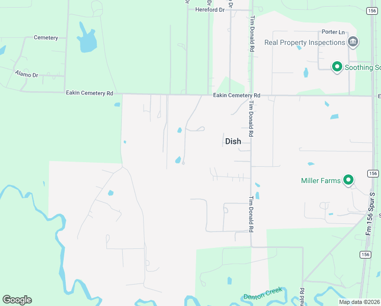 map of restaurants, bars, coffee shops, grocery stores, and more near 9955 Eakin Cemetery Road in Justin