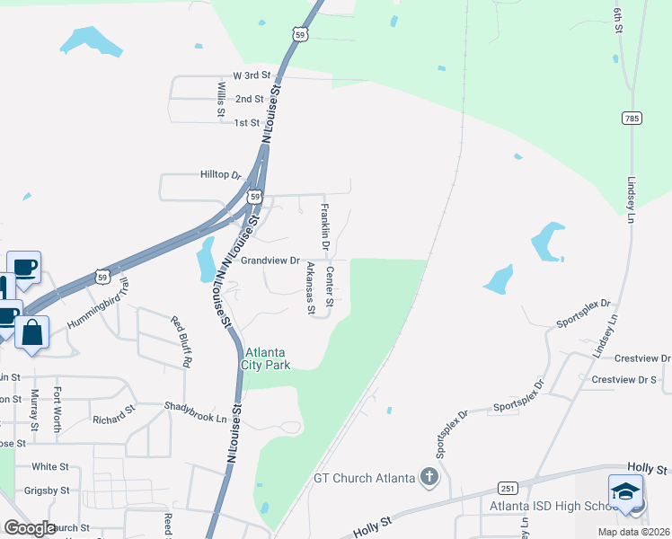 map of restaurants, bars, coffee shops, grocery stores, and more near 930 Center Street in Atlanta