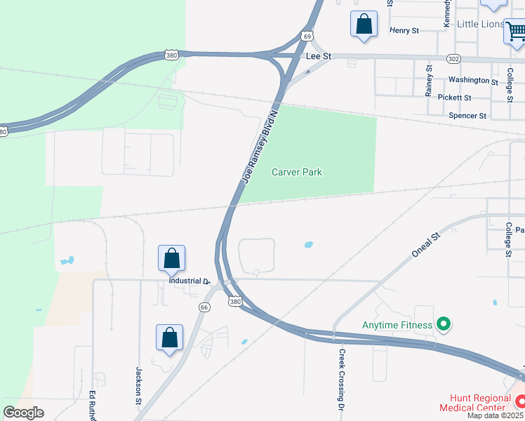 map of restaurants, bars, coffee shops, grocery stores, and more near 5700 Industrial Drive in Greenville