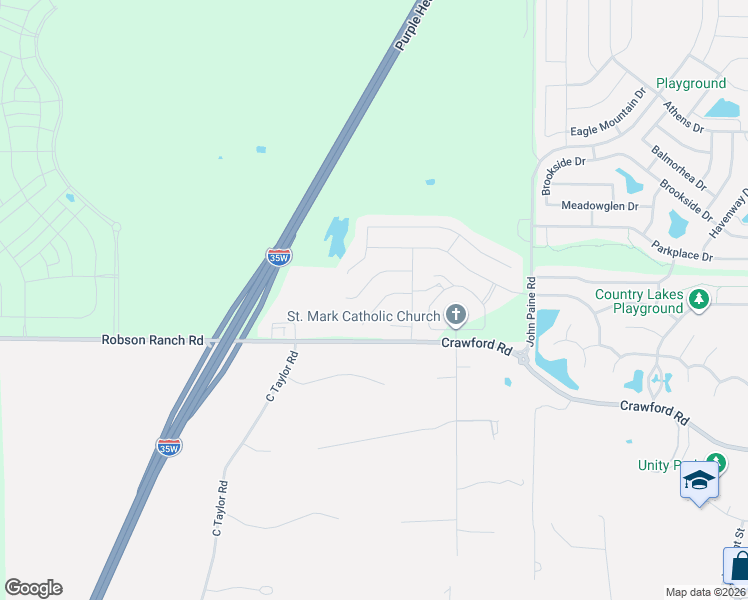 map of restaurants, bars, coffee shops, grocery stores, and more near 6708 Woodmere Court in Argyle