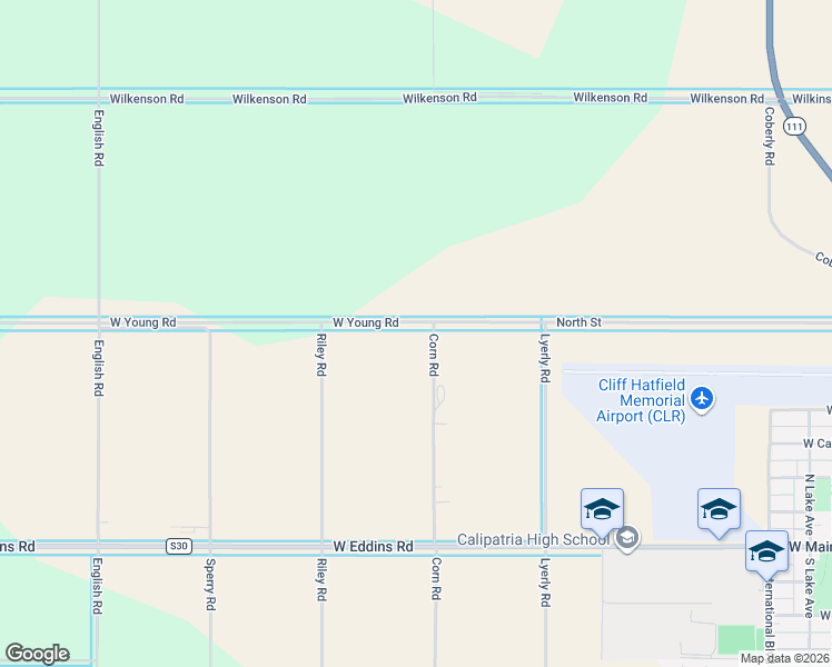 map of restaurants, bars, coffee shops, grocery stores, and more near 6587 Corn Road in Calipatria