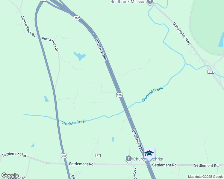 map of restaurants, bars, coffee shops, grocery stores, and more near 58 Woodland Road in Sylacauga