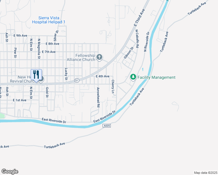 map of restaurants, bars, coffee shops, grocery stores, and more near Osborn Lane in Truth or Consequences