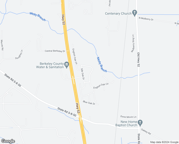 map of restaurants, bars, coffee shops, grocery stores, and more near 578 English Oak Circle in Moncks Corner