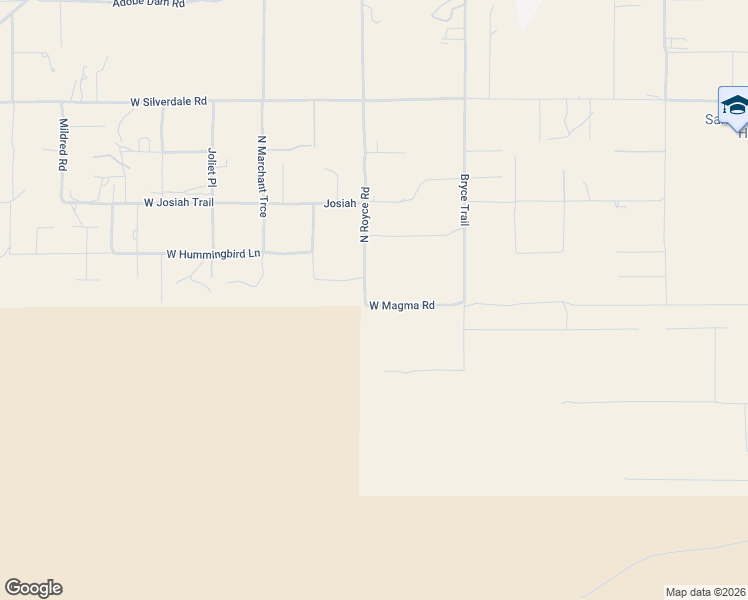 map of restaurants, bars, coffee shops, grocery stores, and more near Unnamed Road in San Tan Valley