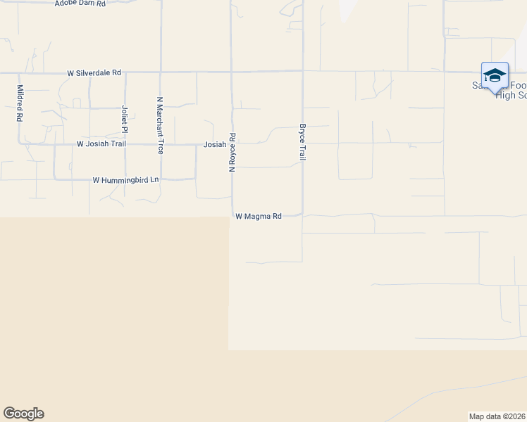 map of restaurants, bars, coffee shops, grocery stores, and more near Bryce Trail in San Tan Valley