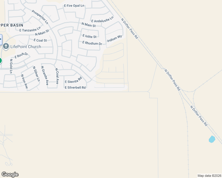 map of restaurants, bars, coffee shops, grocery stores, and more near 5165 East Silverbell Road in San Tan Valley