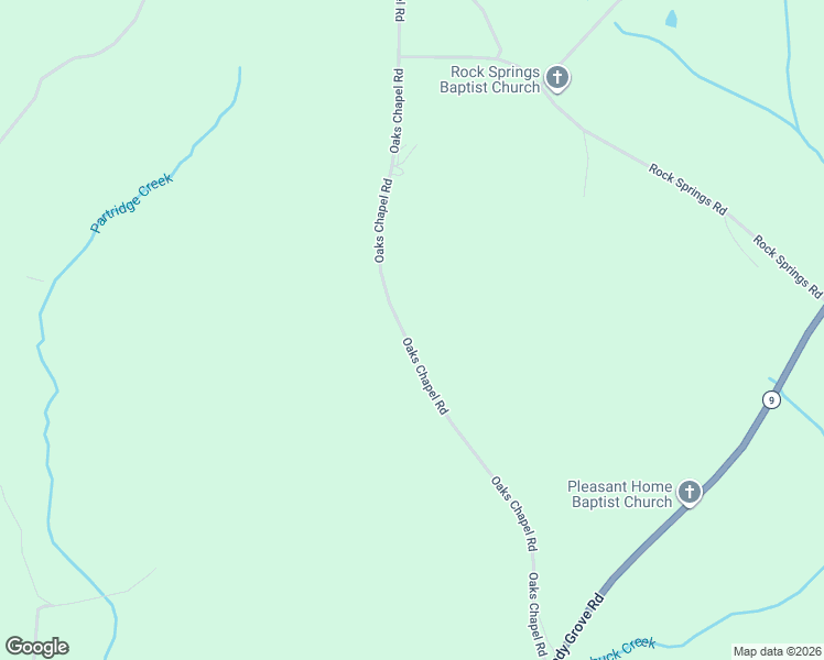 map of restaurants, bars, coffee shops, grocery stores, and more near 2611 Oaks Chapel Road in Goodwater