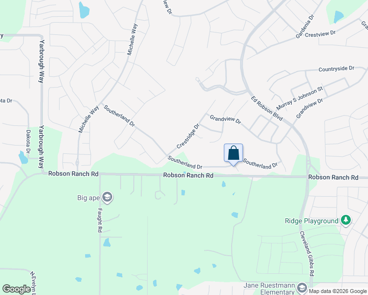 map of restaurants, bars, coffee shops, grocery stores, and more near 9917 Crestridge Drive in Denton