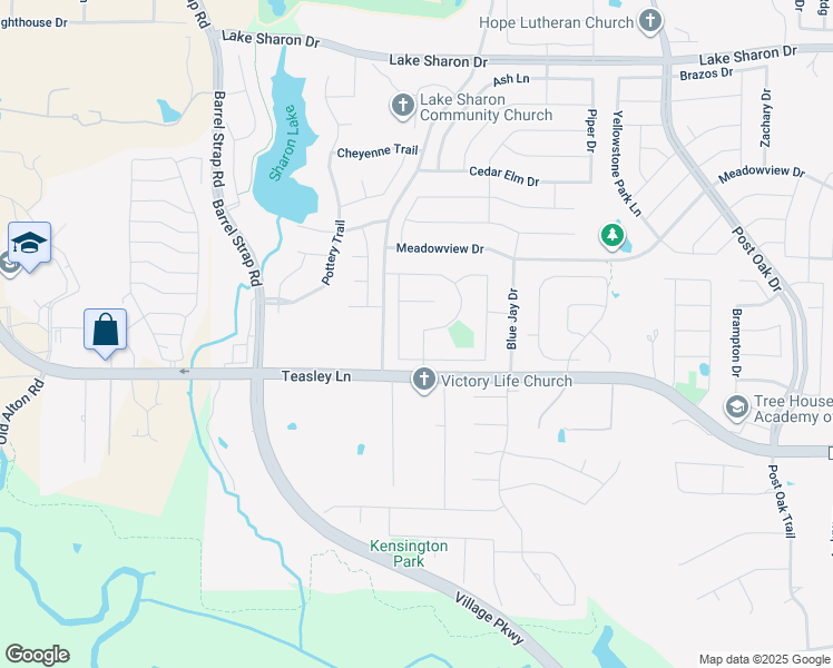 map of restaurants, bars, coffee shops, grocery stores, and more near 3219 Mulholland Road in Corinth