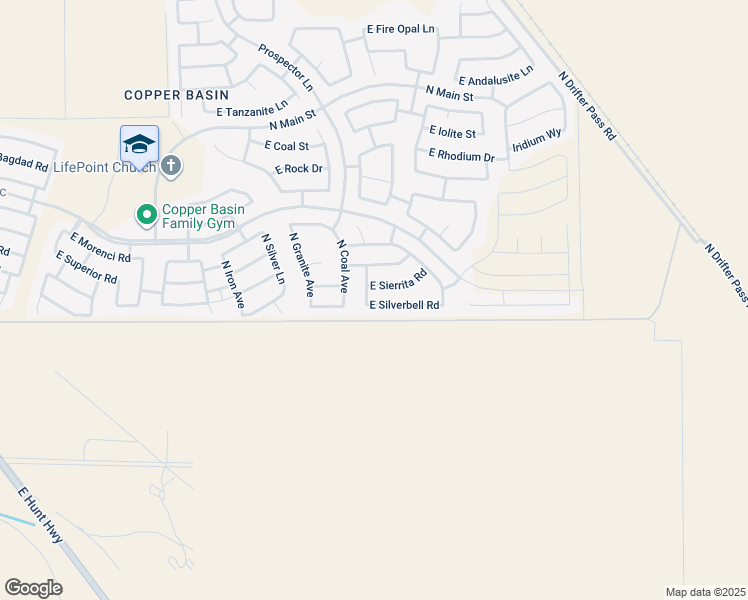 map of restaurants, bars, coffee shops, grocery stores, and more near 4558 East Silverbell Road in Queen Creek