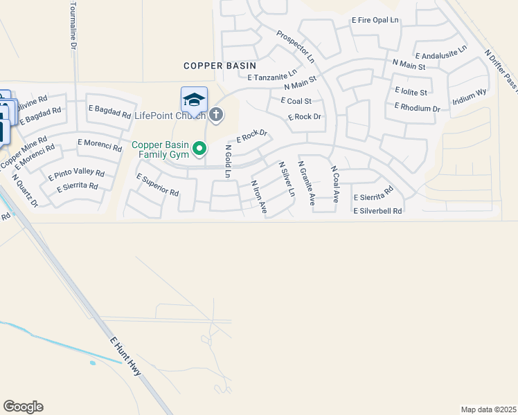 map of restaurants, bars, coffee shops, grocery stores, and more near 28006 North Iron Avenue in San Tan Valley