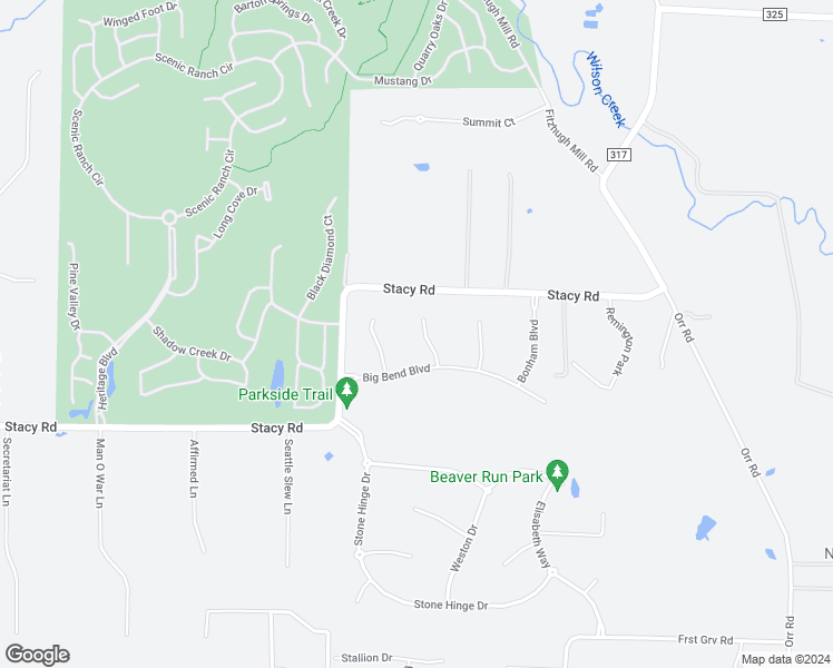 map of restaurants, bars, coffee shops, grocery stores, and more near 325 Palo Duro Drive in McKinney