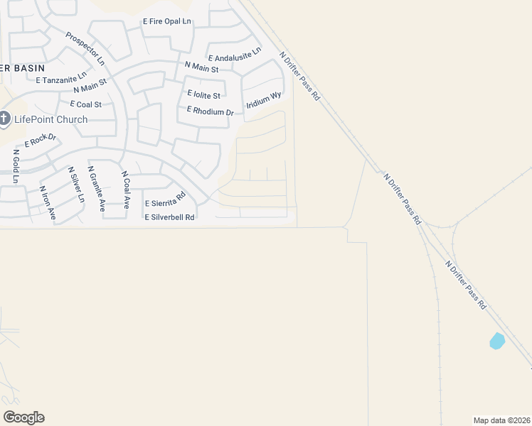 map of restaurants, bars, coffee shops, grocery stores, and more near 5250 East Silverbell Road in San Tan Valley