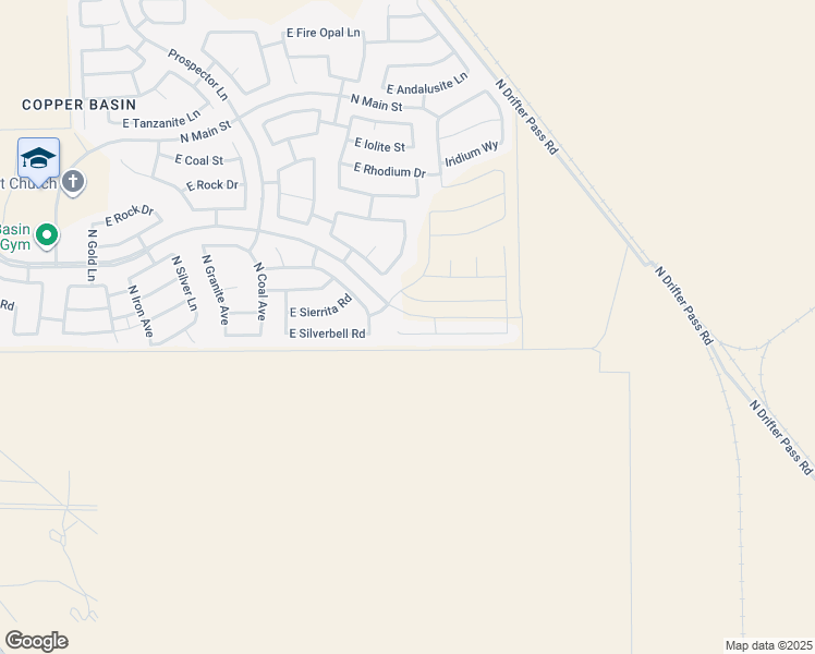 map of restaurants, bars, coffee shops, grocery stores, and more near 4970 E Silverbell Rd in Queen Creek
