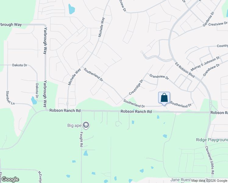 map of restaurants, bars, coffee shops, grocery stores, and more near 11533 Southerland Drive in Denton