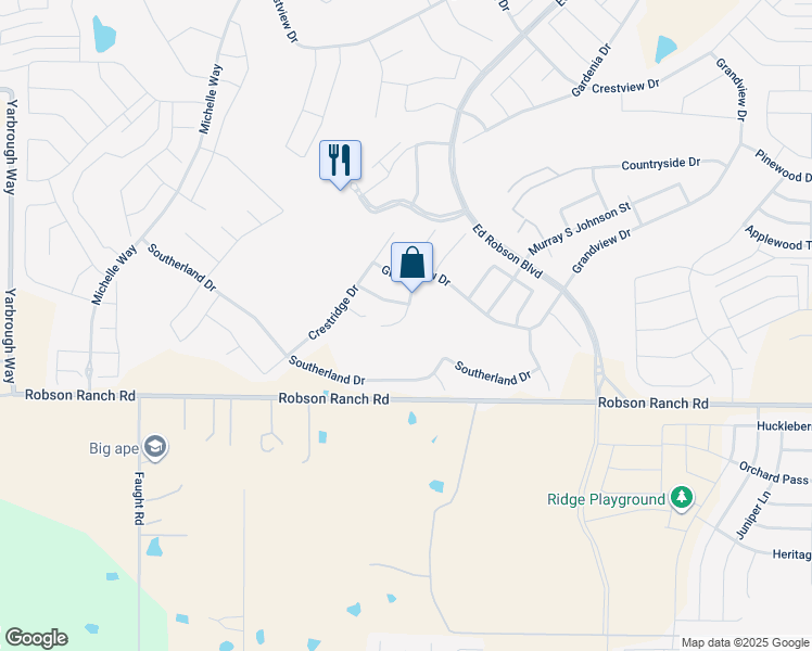 map of restaurants, bars, coffee shops, grocery stores, and more near 9817 Callaway Court in Denton