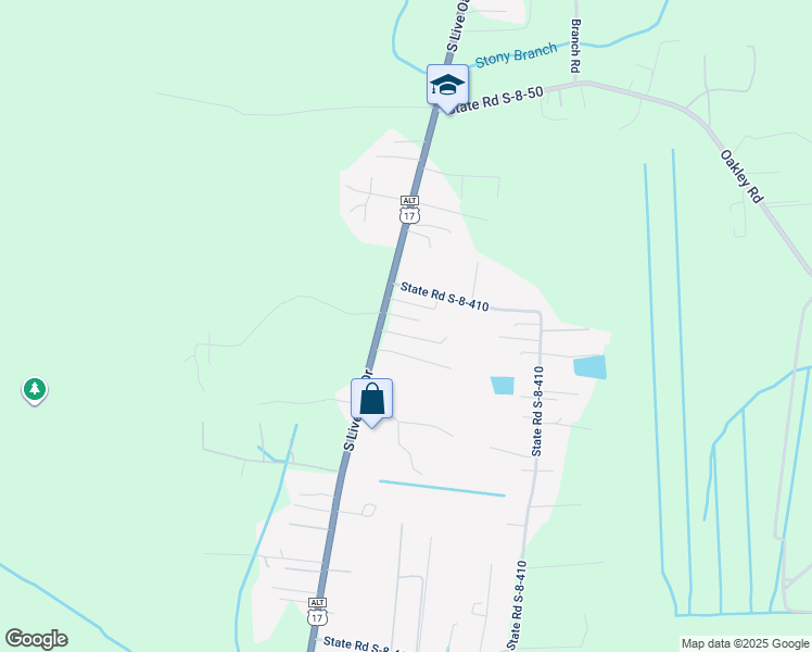 map of restaurants, bars, coffee shops, grocery stores, and more near 2016 South Live Oak Drive in Moncks Corner