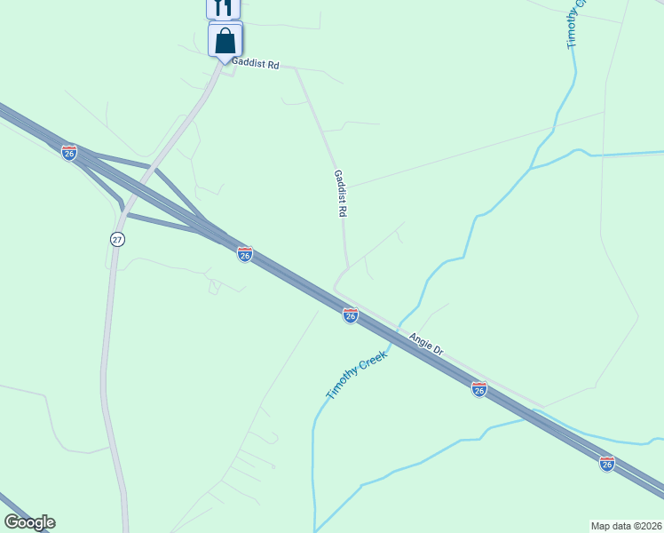 map of restaurants, bars, coffee shops, grocery stores, and more near 112 Angie Drive in Ridgeville