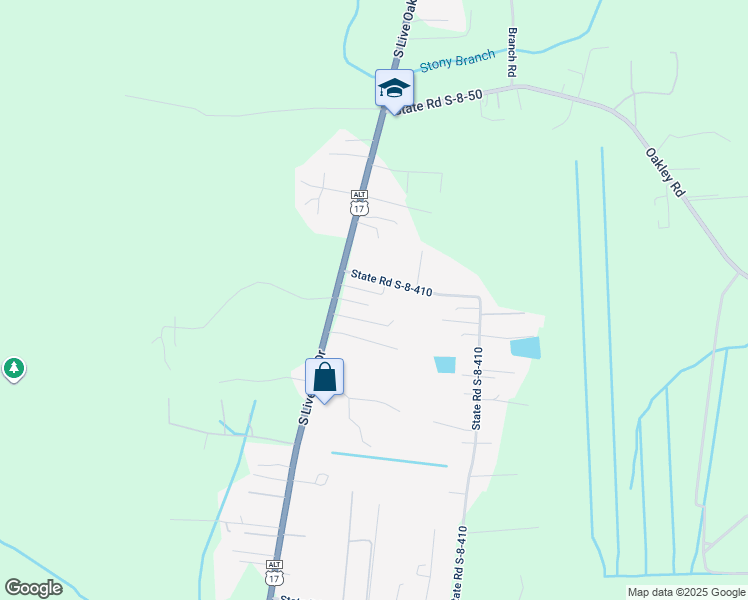map of restaurants, bars, coffee shops, grocery stores, and more near 2016 South Live Oak Drive in Moncks Corner