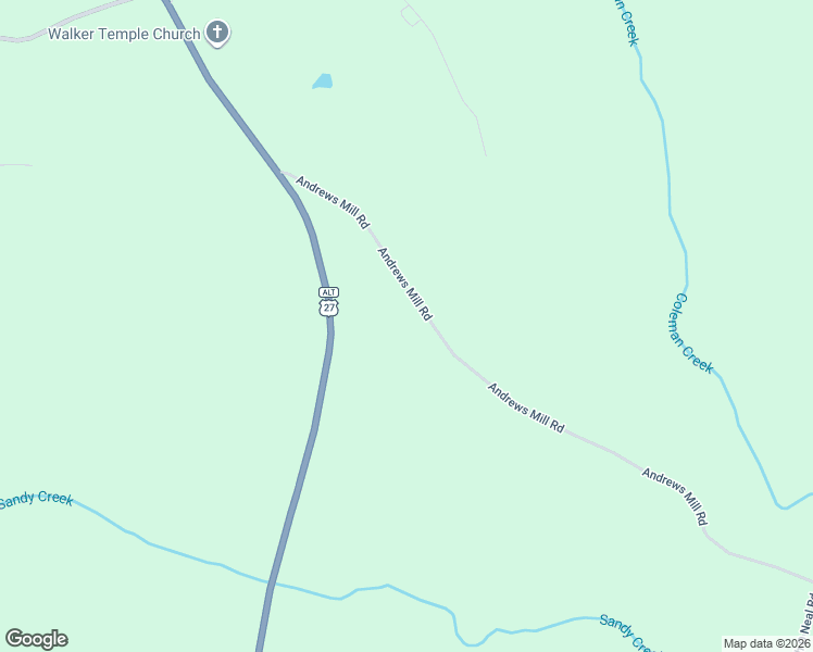 map of restaurants, bars, coffee shops, grocery stores, and more near 296 Andrews Mill Road in Luthersville