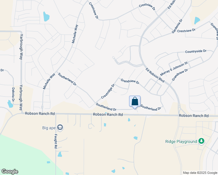 map of restaurants, bars, coffee shops, grocery stores, and more near 9816 Crestridge Drive in Denton