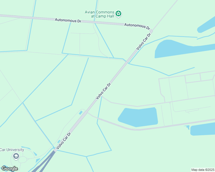 map of restaurants, bars, coffee shops, grocery stores, and more near 1801 Volvo Car Drive in Ridgeville