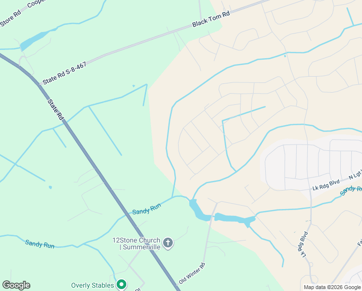 map of restaurants, bars, coffee shops, grocery stores, and more near Unnamed Road in Summerville