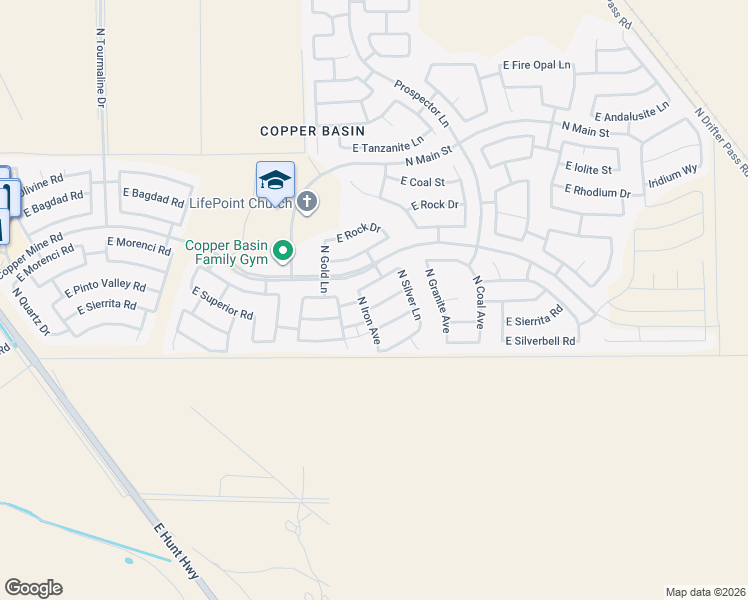 map of restaurants, bars, coffee shops, grocery stores, and more near 3999 East Morenci Road in San Tan Valley