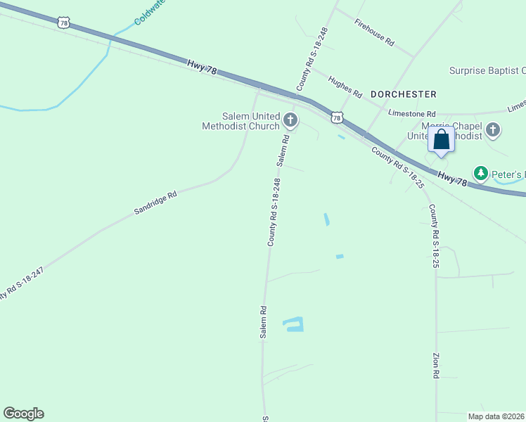 map of restaurants, bars, coffee shops, grocery stores, and more near 212 Salem Road in Dorchester County