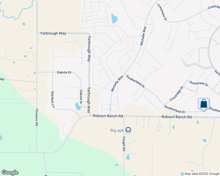 map of restaurants, bars, coffee shops, grocery stores, and more near 10009 Silver Rock Way in Denton