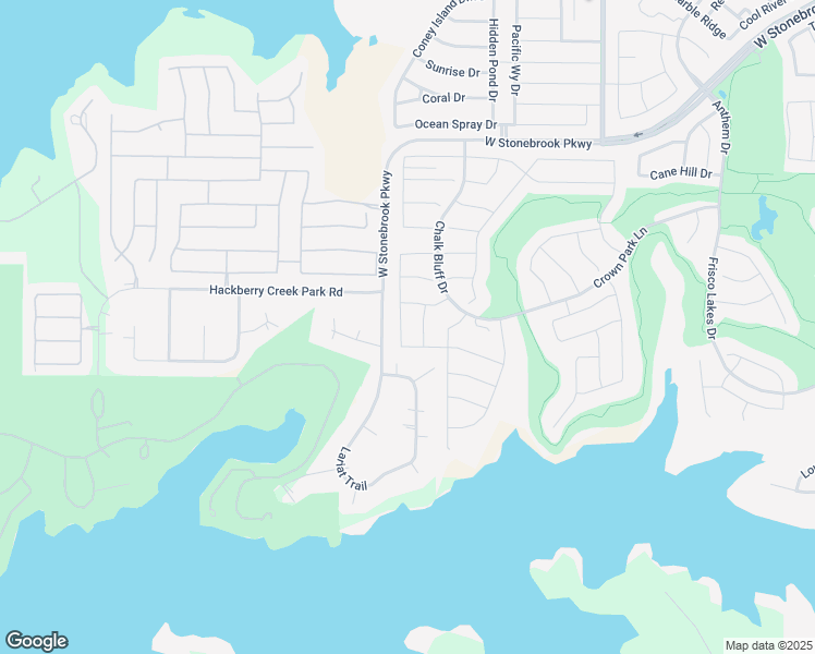 map of restaurants, bars, coffee shops, grocery stores, and more near 6711 Hickory Creek Drive in Frisco