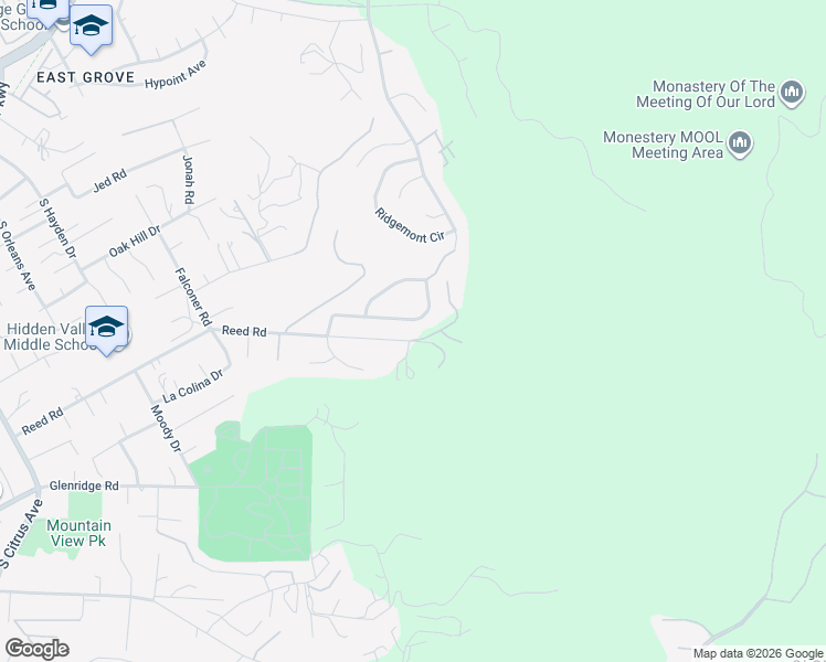 map of restaurants, bars, coffee shops, grocery stores, and more near 3261 Hidden Estates Lane in Escondido