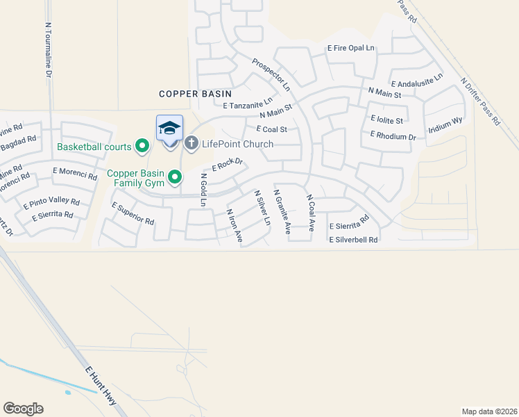 map of restaurants, bars, coffee shops, grocery stores, and more near 4155 East Superior Road in San Tan Valley