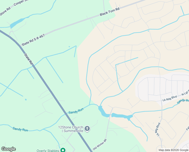 map of restaurants, bars, coffee shops, grocery stores, and more near Unnamed Road in Summerville