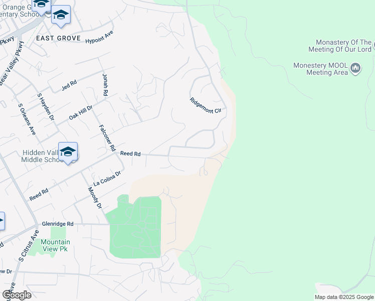 map of restaurants, bars, coffee shops, grocery stores, and more near 3225 Hidden Estates Lane in Escondido